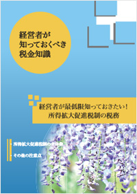 経営者が最低限知っておきたい！ 所得拡大促進税制の税務